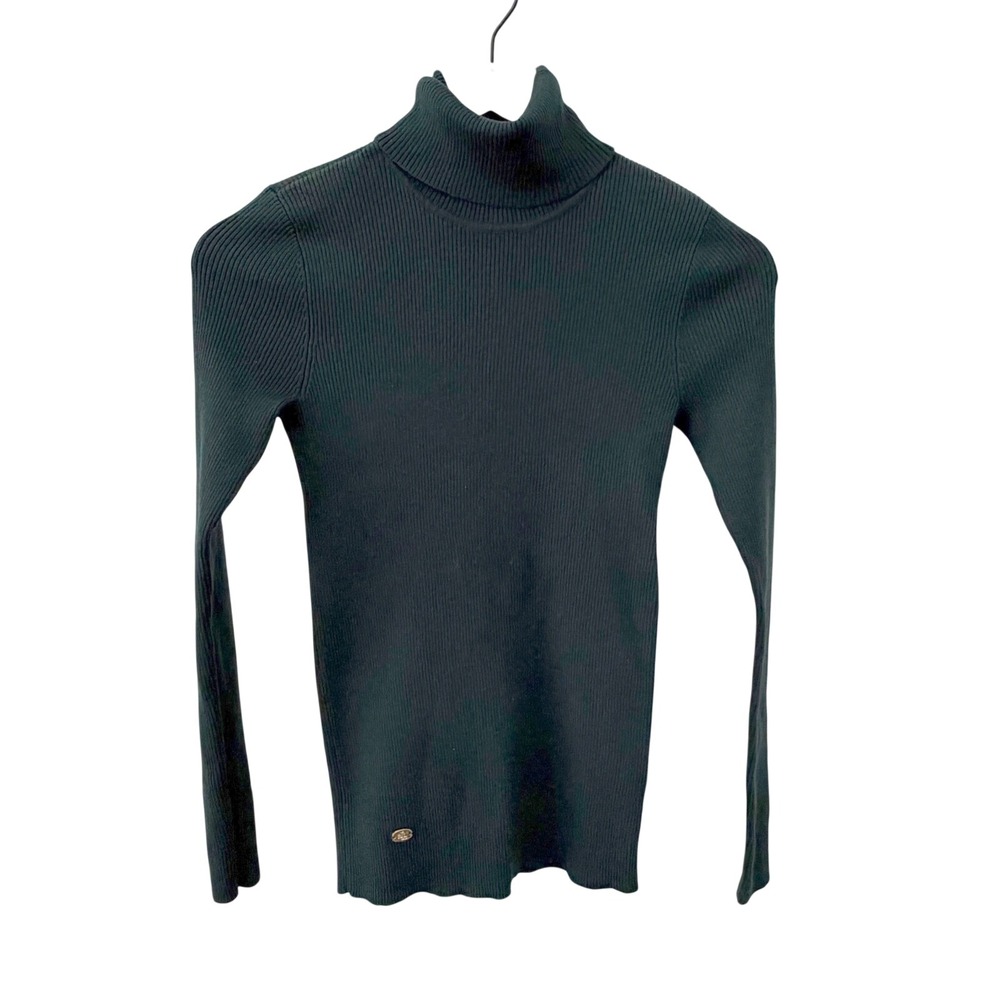 Lauren Ralph Lauren Turtleneck Sweater SP Green Ribbed Knit Long Sleeve LRL Logo